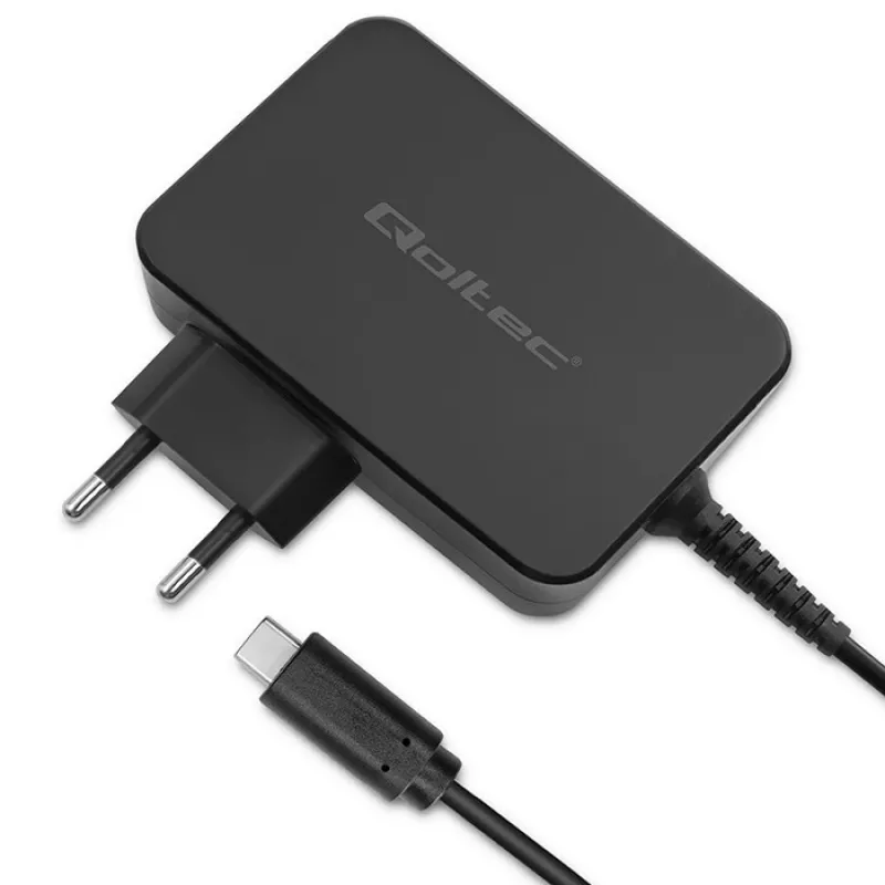 Carregador rápido turbo Qoltec PD 120W | 5-28V | 3-4.5A | USB-C | Preto