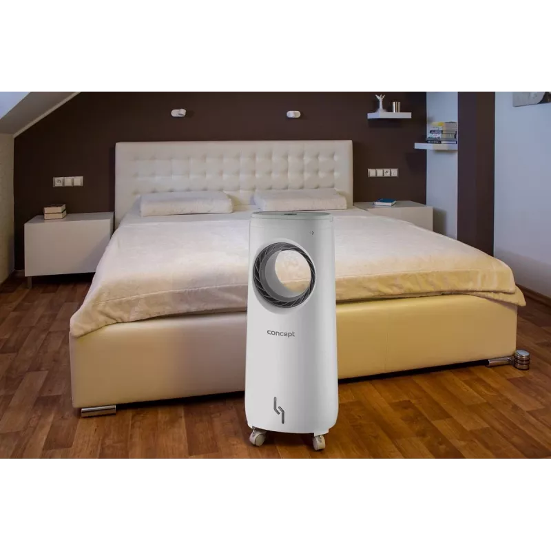 Ventilador de pé Concept Solution OV5220 — branco, 80 W, controlo tátil, 805 mm de altura