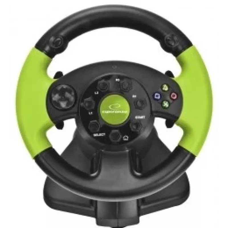 Esperanza EG104 High Octane volante com pedais, PC/PS3/Xbox 360, preto/verde