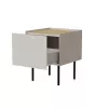 Mesa de cabeceira Cama, 2 unid., FELLINI, 40x41x60, caxemira + tampo de carvalho oleado