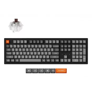 Teclado mecânico full-size Keychron K10 Max QMK — USB + RF Wireless + Bluetooth, 108 teclas, RGB, preto