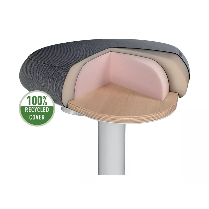 Cadeira de escritório Leitz 65440085 assento acolchoado cinzento estrutura de plástico