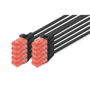 Cabo de rede Digitus CAT 6 U/UTP 0,5m RJ-45 preto