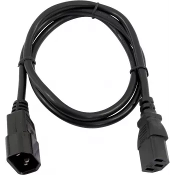 Cabo de extensão de alimentação Omnitronic 30235104, 3×0,75 mm², 1 m, preto