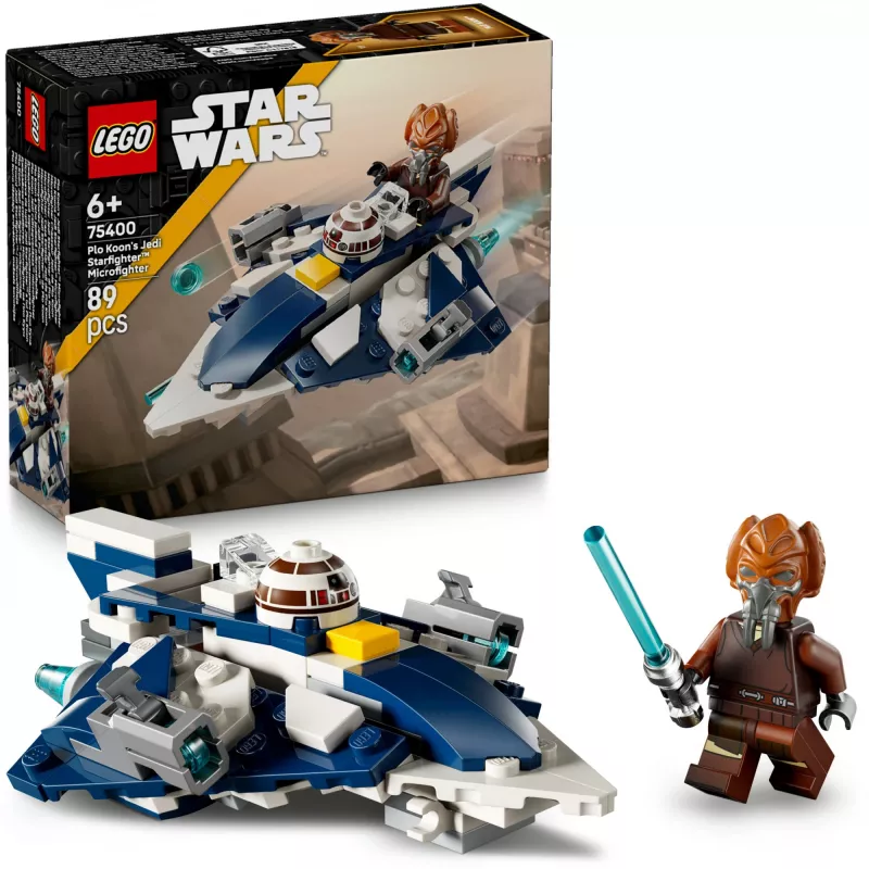 LEGO Microfighter Star Wars Plo Koons Jedi Starfighter 75400 — 89 peças, 1 minifigura, idade 6+