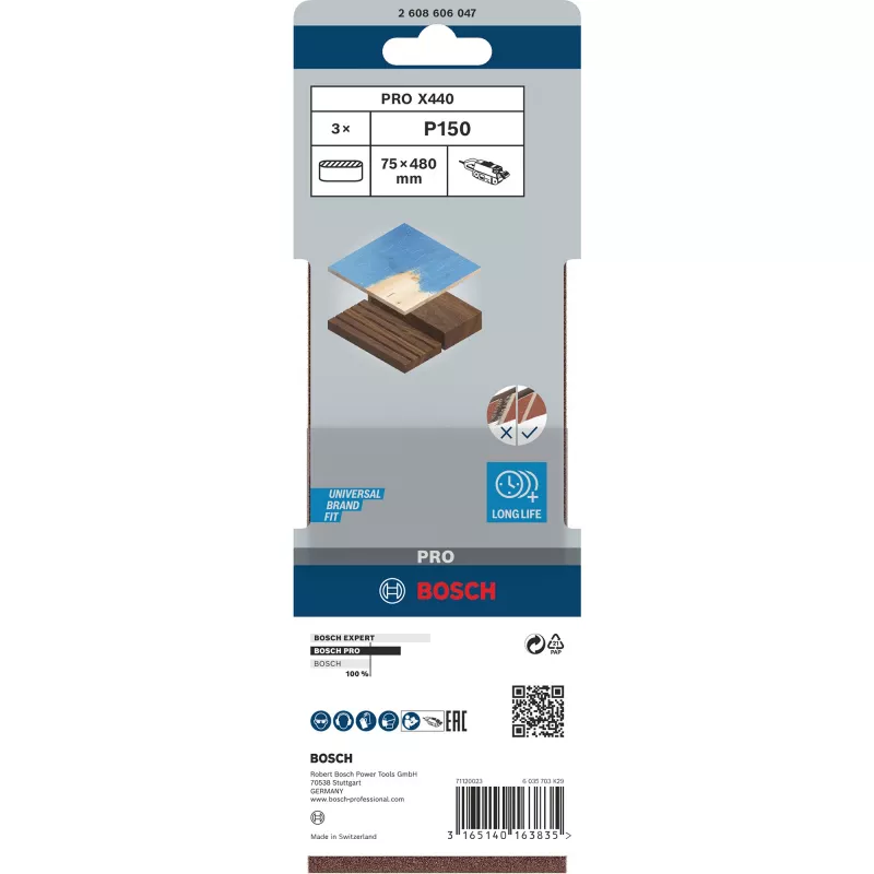 Fita de lixa X440 Best for Wood and Paint, 75x480mm, K150