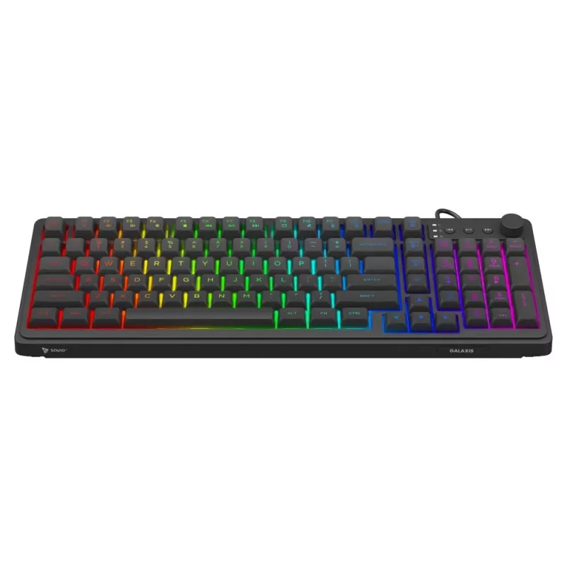 Teclado gaming Savio Galaxis USB QWERTY US inglês preto