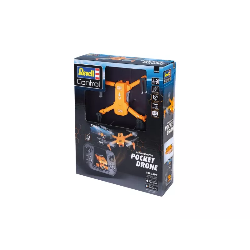 Quadricóptero RC REVELL Pocket Drone 23810 — 2,4 GHz, controlo remoto de 4 canais