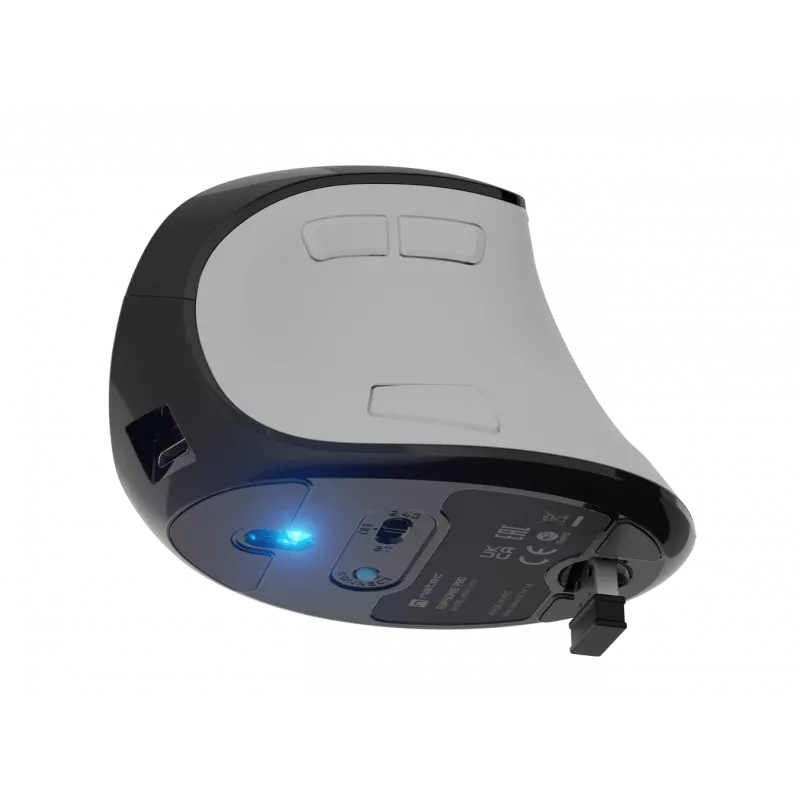Rato vertical sem fios NATEC Euphoniе Pro Bluetooth 5.0, 4000 DPI, programável, silencioso, branco
