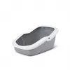 Savic Aseo caixa de areia aberta para gatos, 56 x 39 x 27,5 cm, cinzenta com rebordo branco