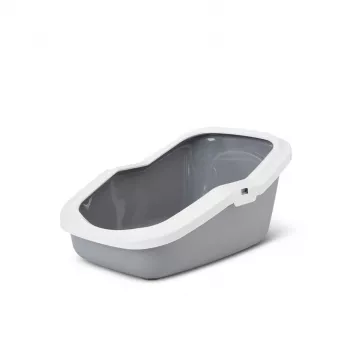 Caixa de areia para gatos aberta Savic Aseo cinzento branco 560×390×275 mm para gatos, plástico, 2 kg