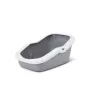 Savic Aseo caixa de areia aberta para gatos, 56 x 39 x 27,5 cm, cinzenta com rebordo branco