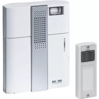 Conjunto de campainha sem fios Grothe MISTRAL 300M prateado - branco (43300)
