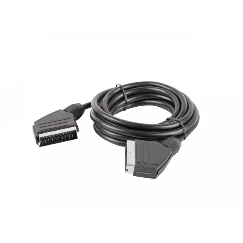 Lanberg CA-EUEU-10CC-0018-BK cabo SCART, SCART para SCART de 21 pinos, 1,8 m, preto