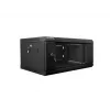 Lanberg WF01-6404-10B armário rack de parede de 19 polegadas 4U, 600x450 mm, porta de vidro temperado, desmontado (flat pack), IP20, 60 kg, preto RAL 9004