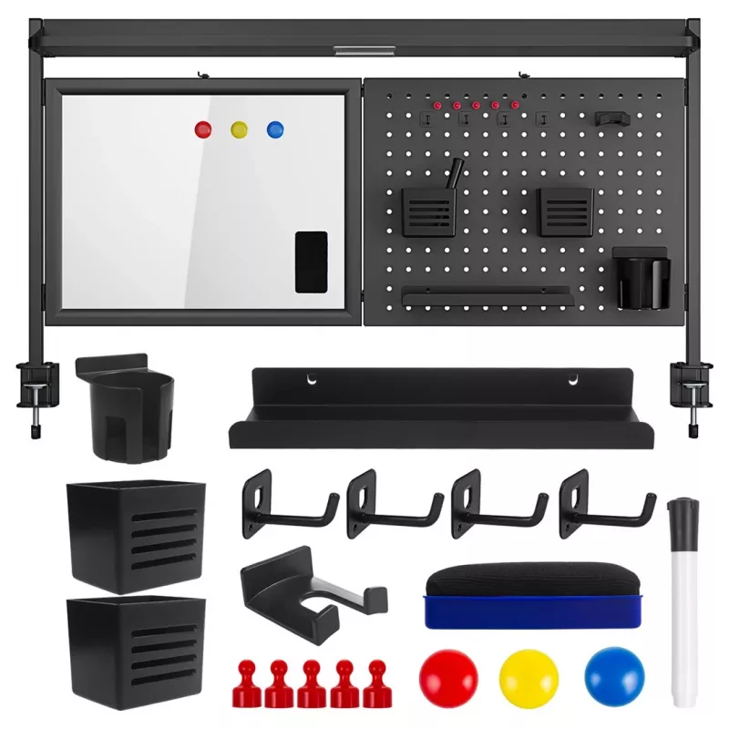 Divisória / organizador de secretária Ergo Office, carga máx. 10 kg, quadro branco, largura 1116 mm, preto, ER-301 B