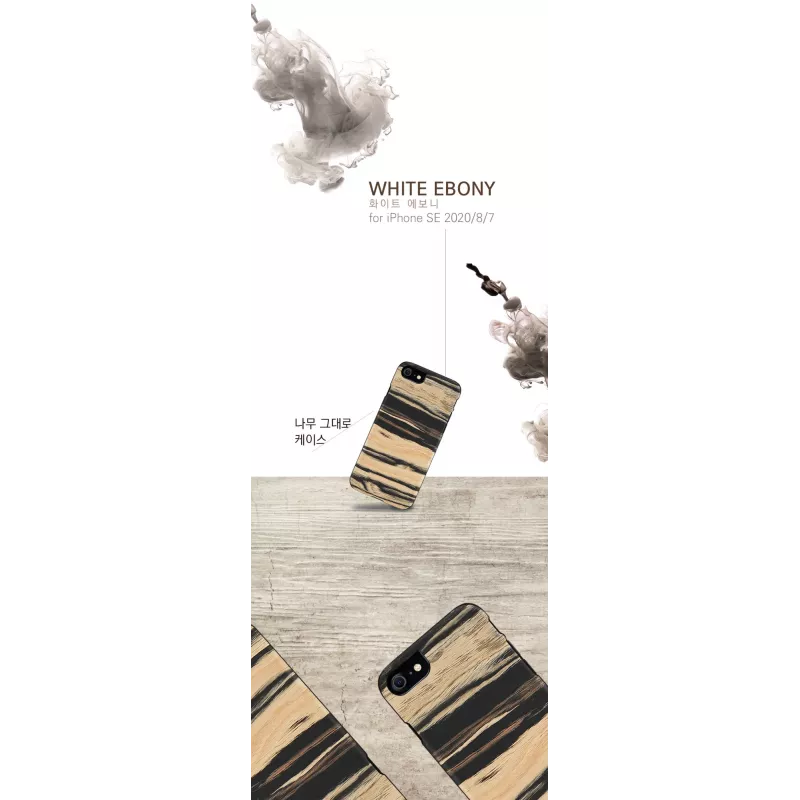 Capa para telemóvel Man and Wood para iPhone 7/8 – branco com detalhe em ébano preto