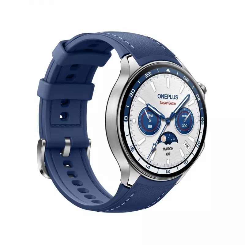 Smartwatch ONEPLUS OnePlus Watch 2 47 mm, 1.43 polegadas AMOLED, 466×466, 32 GB, Wi‑Fi, GPS, caixa azul