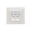 Digitus | Placa de parede para módulos Keystone, tipo alemão, placa central 50x50 mm, moldura 80x80 mm | DN-93801-1