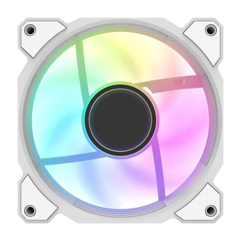 Ventoinha de arrefecimento Darkflash DR08 (branco) — ventoinha para caixa/CPU, modelo DR08 branco, ventoinha única de 120 mm