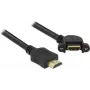 DeLOCK - Cabo de vídeo/áudio/rede - HDMI - 28 AWG - HDMI, 19 pinos (B) - HDMI, 19 pinos (M) - 1,0 m - preto - ficha angular de 110 graus (85103)