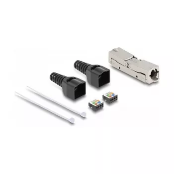 Acoplamento DeLOCK RJ45 LSA para LSA Cat.8.1 sem ferramentas preto