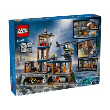 LEGO City conjunto de construção Esquadra de Polícia Ilha Prisão 60419 — 980 peças, 7 minifiguras, 370×400×160 mm