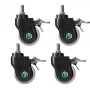 Conjunto de rodas para suporte de ecrã de sinalização ONKRON AWL75-B, 4 peças, plástico e borracha, preto/branco