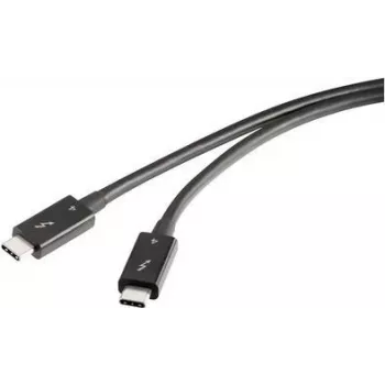 Cabo Renkforce Thunderbolt™ Thunderbolt™ 4 Thunderbolt™ (USB-C®) macho, Thunderbolt™ (USB-C®) macho 0,80 m preto duplamente blindado RF-5235980 (RF-5235980)