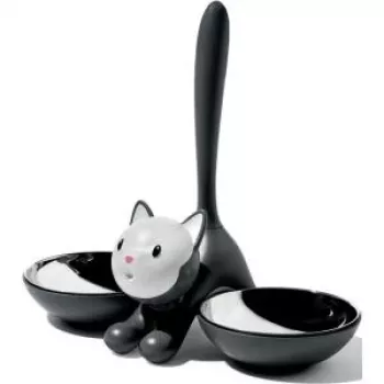 Comedouro para gatos Alessi Tigrito preto (AMMI09 B)