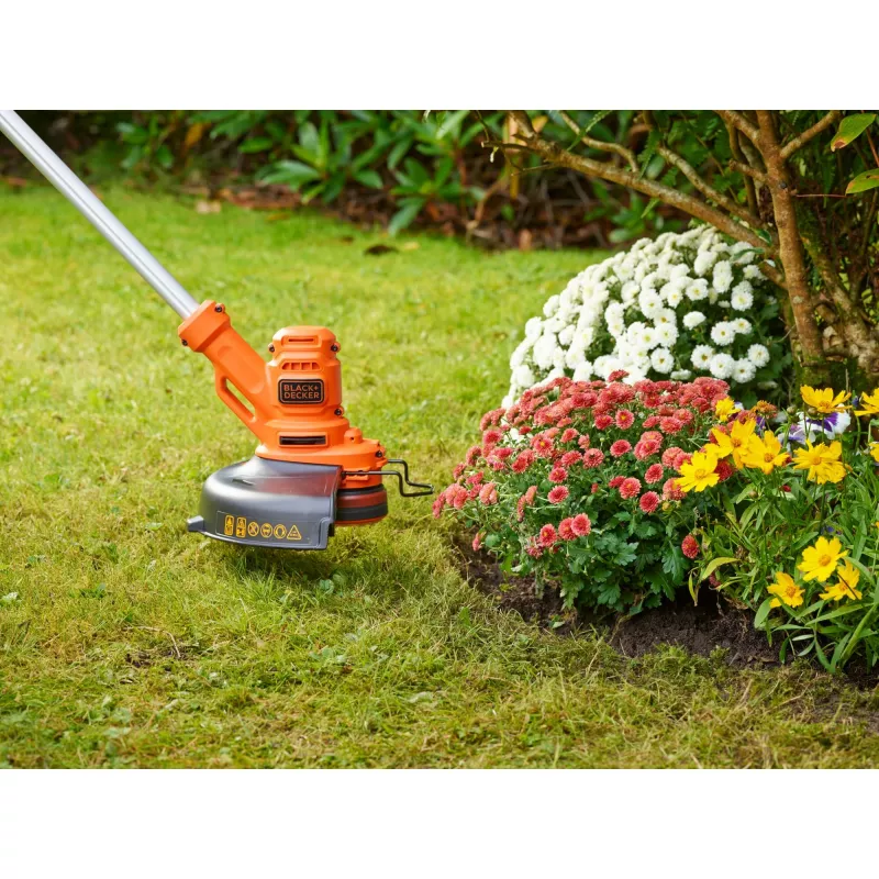 Black & Decker BESTA525-QS, aparador de relva, 25 cm, fio de nylon, punho em D, 1,6 mm, 10 m