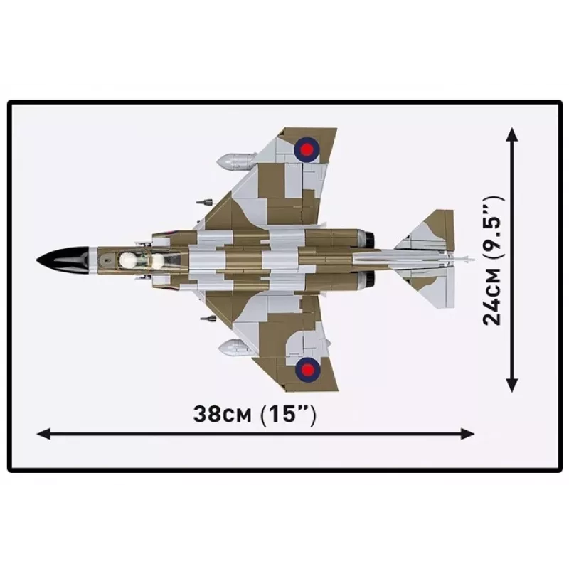 Cobi Blocks F-4M Phantom II modelo de avião militar, conjunto de construção com 728 peças