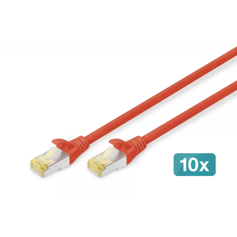 Digitus DK-1644-A-020-R-10 Cabo patch CAT 6A S/FTP 2 m, vermelho, pack de 10