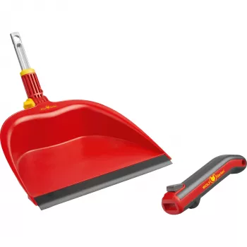 Pá de lixo WOLF-Garten BK-M 25 cm vermelha/cinzenta — pá de lixo de exterior para jardim, compacta com 25 cm de largura