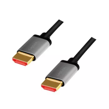 LogiLink - Ultra High Speed - Cabo HDMI com Ethernet - HDMI macho para HDMI macho - 1 m - Isolamento triplo - cinzento, preto - suporta 8K 60