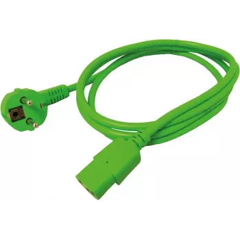 ROLINE - cabo de alimentação - CEE 7/7 (M) angular para IEC 60320 C13 reto - AC 250 V - 10 A - 1,8 m - verde - Alemanha (19.08.1013)