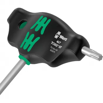 454/7 HF Conjunto 1 Chaves de fendas com punho transversal + suporte, 7 peças (preto/verde, com função de retenção)