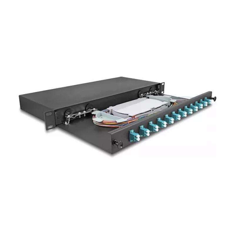 Caixa de fusão de fibra ótica DeLOCK 67004 preto metal 482x220x44mm