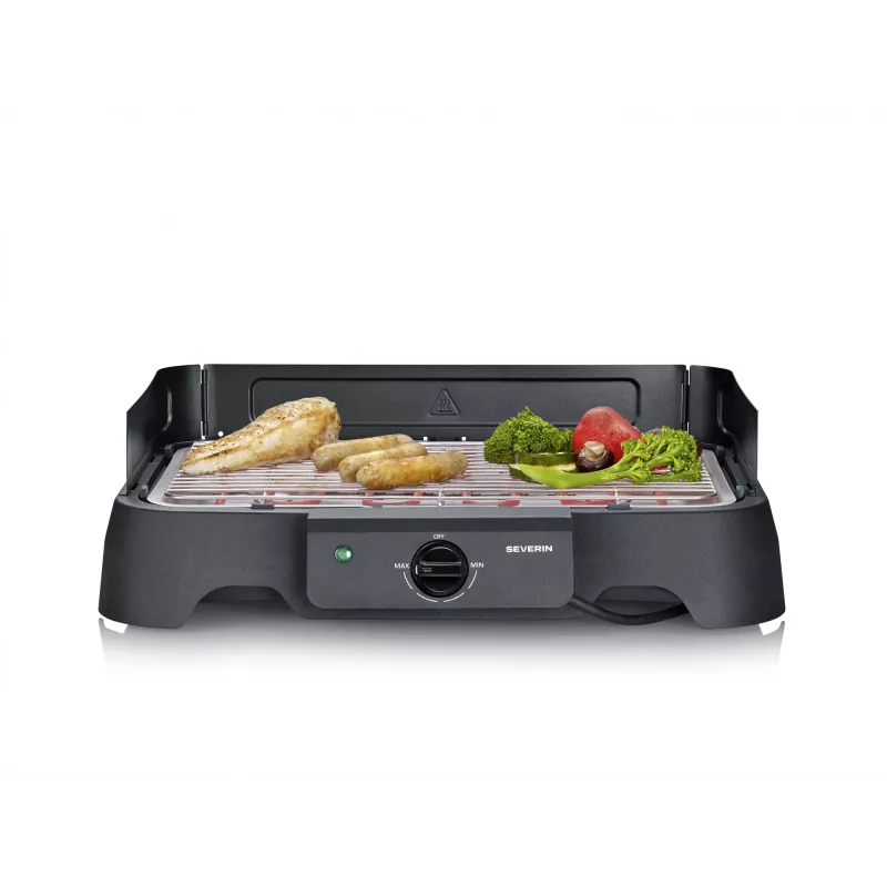 Grelhador elétrico de mesa SEVERIN PG 8593, 2000 W, grelha retangular, preto