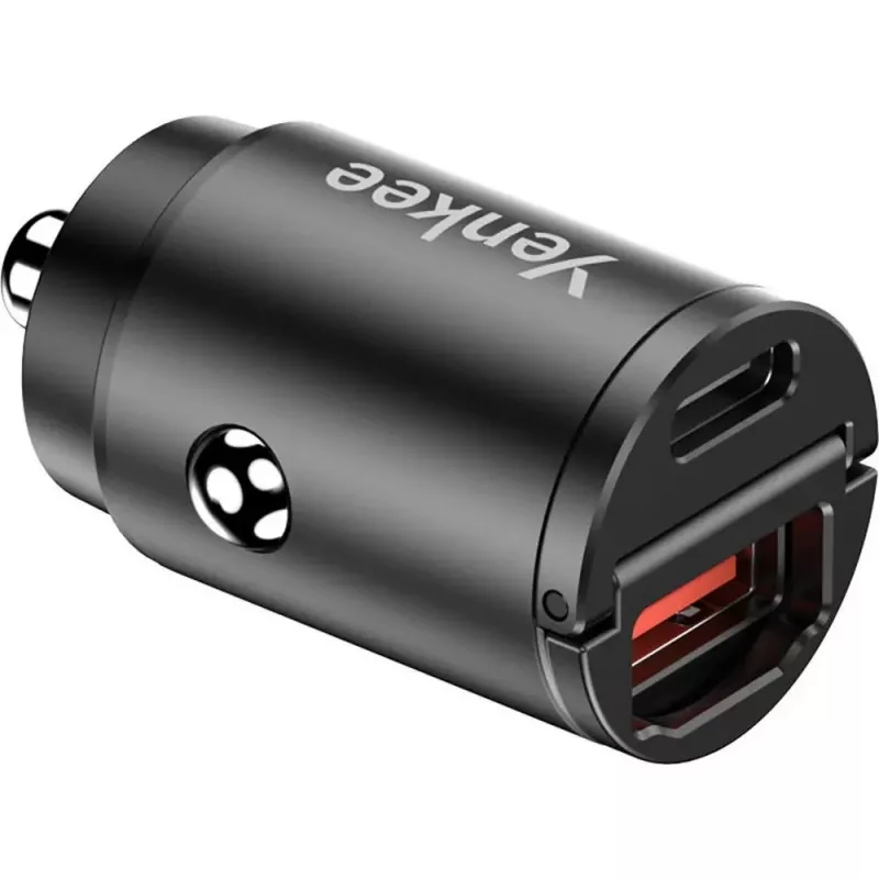 Carregador de automóvel YENKEE CAR 02 Power Delivery 30W com conectores USB-A e USB-C