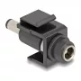 Módulo Keystone DeLOCK DC 5,5 x 2,5 mm conector fêmea para DC 5,5 x 2,1 mm conector macho preto