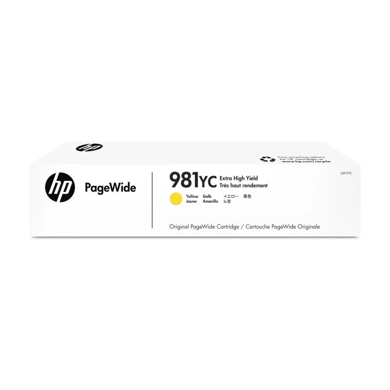 HP 981YC Yellow Contract PageWide Crtg, Original, tinta à base de pigmento, amarelo, HP, HP PageWide Enterprise Color 556/586, impressora de jato de tinta
