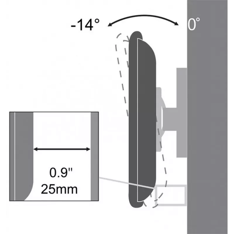 Sbox PLB-3422T suporte de TV LED inclinável para ecrã plano 23-43 35kg