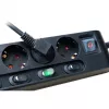 Brennenstuhl régua de tomadas com interruptor individual 6 tomadas – 6 dispositivos diferentes com comutação individual, cabo de 2 m, preto