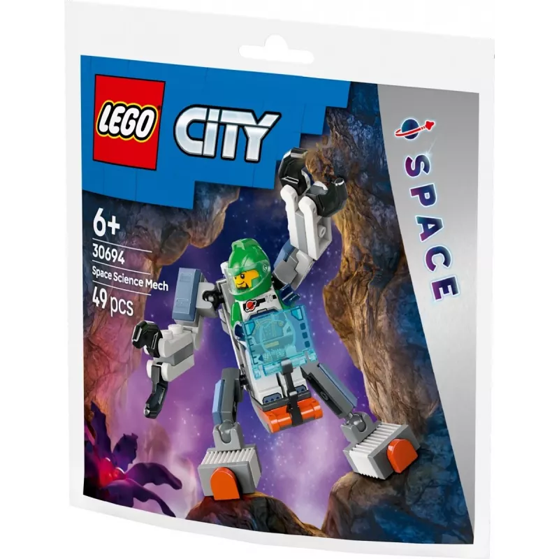 Brinquedo de construção LEGO City mech de exploração espacial 30694 com braços e pernas móveis