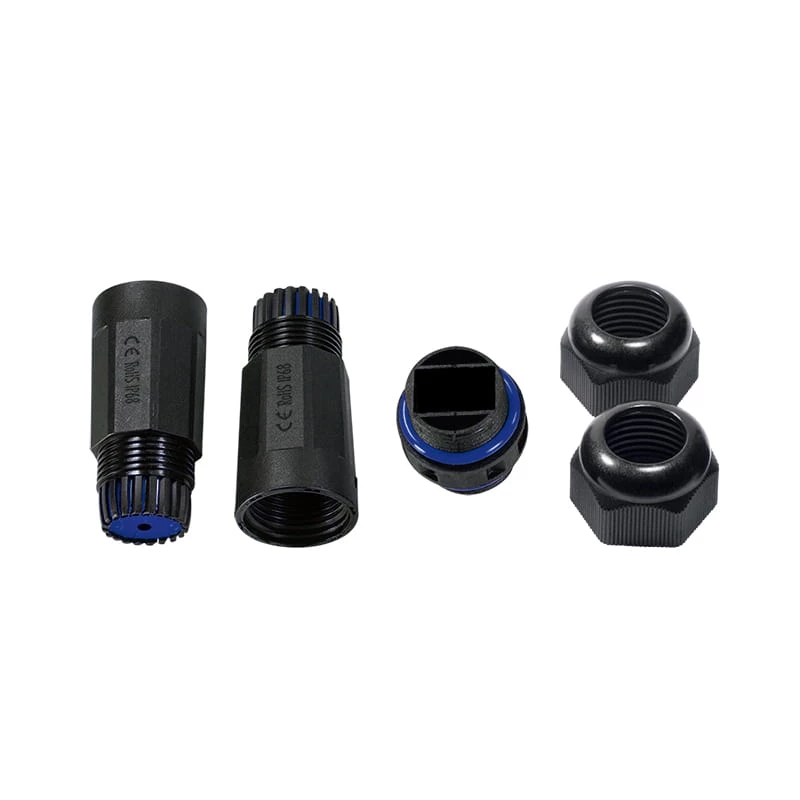 LogiLink Caixa exterior IP68 para módulos Keystone e acopladores, plástico, poliamida, preto, IP68, 140 mm, 36 mm, 36 mm