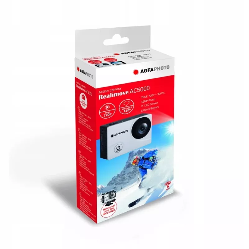 Câmara de ação AgfaPhoto Realimove AC5000 12 MP Full HD Wi‑Fi