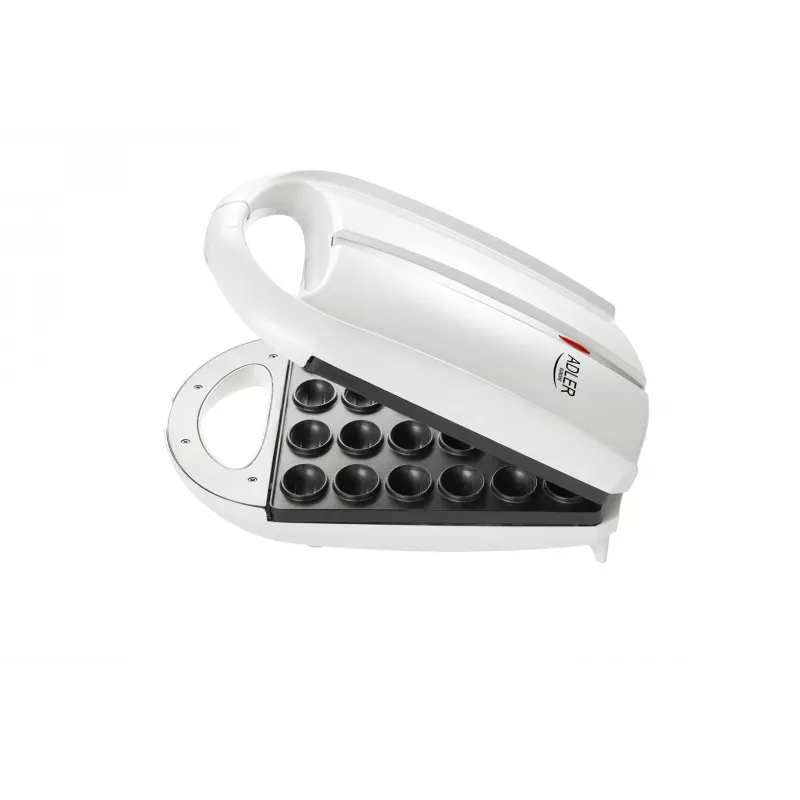 Máquina de waffles Adler AD 3039 — 24 waffles, 1600 W, branco, antiaderente, pegas frias ao toque