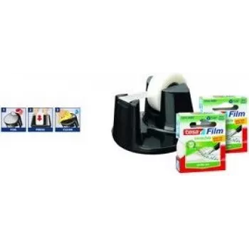 Dispensador de mesa Tesa Easy Cut Compact Sparpack — dispensador manual para fita adesiva, cortador integrado