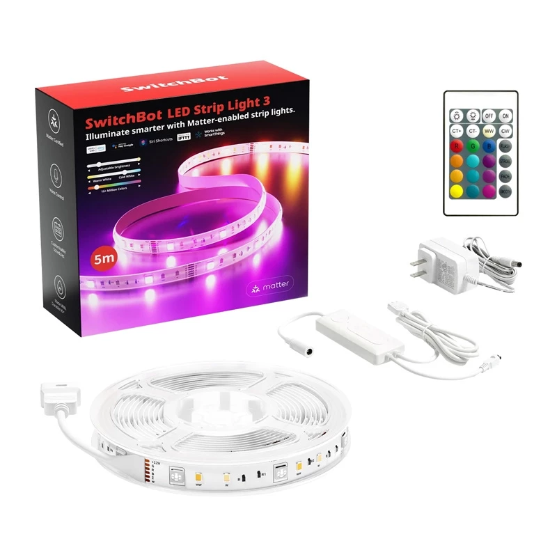 Fita LED SwitchBot W1702110 3 m RGB com mudança de cor